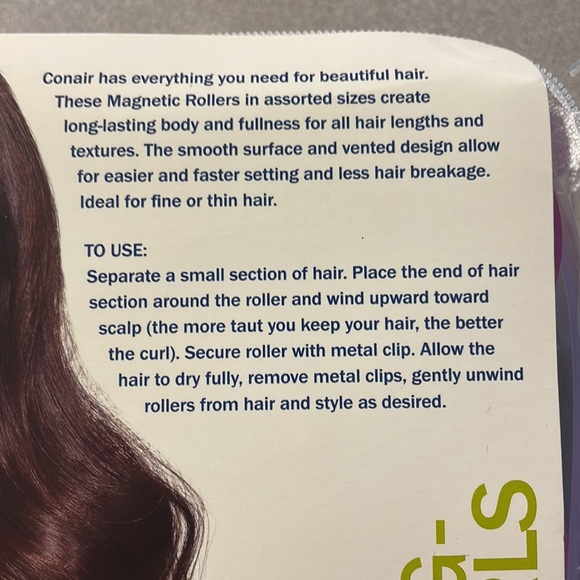 Conair Magnetic Rollers plastic vented curlers rollers w/ clips - Picture 5 of 14